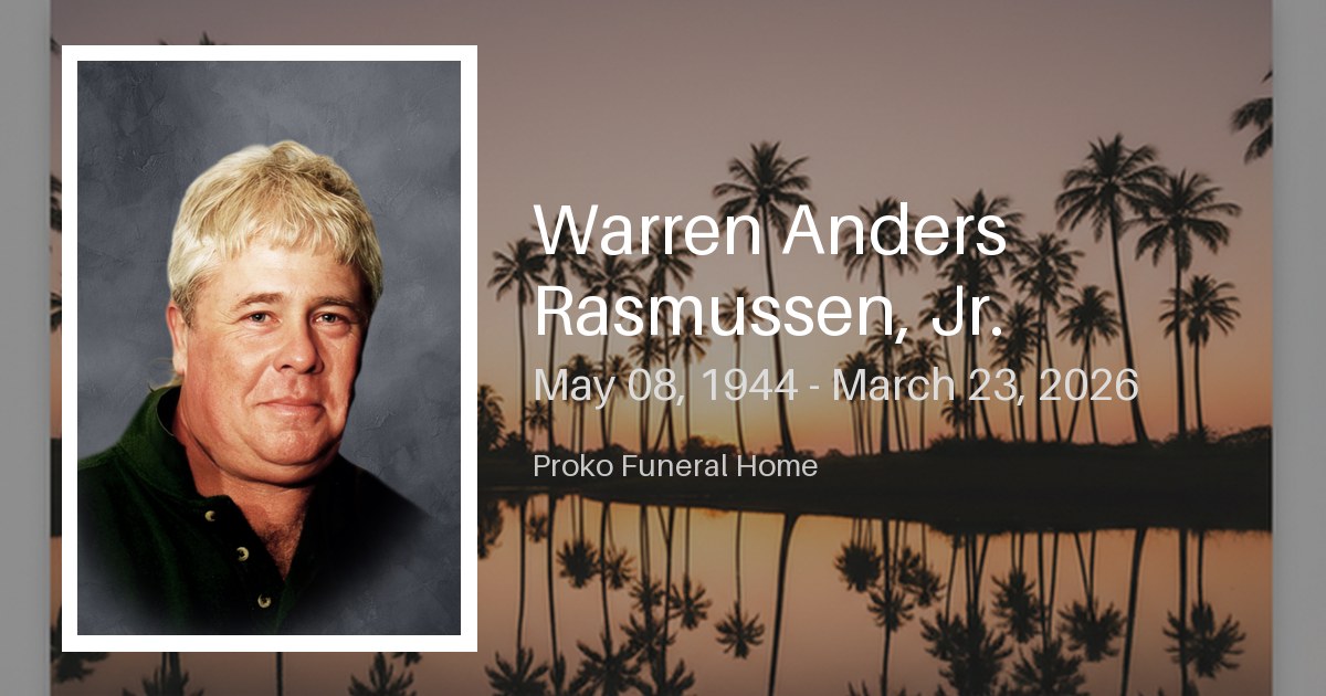 Warren Anders Rasmussen, Jr. - Proko Funeral Home